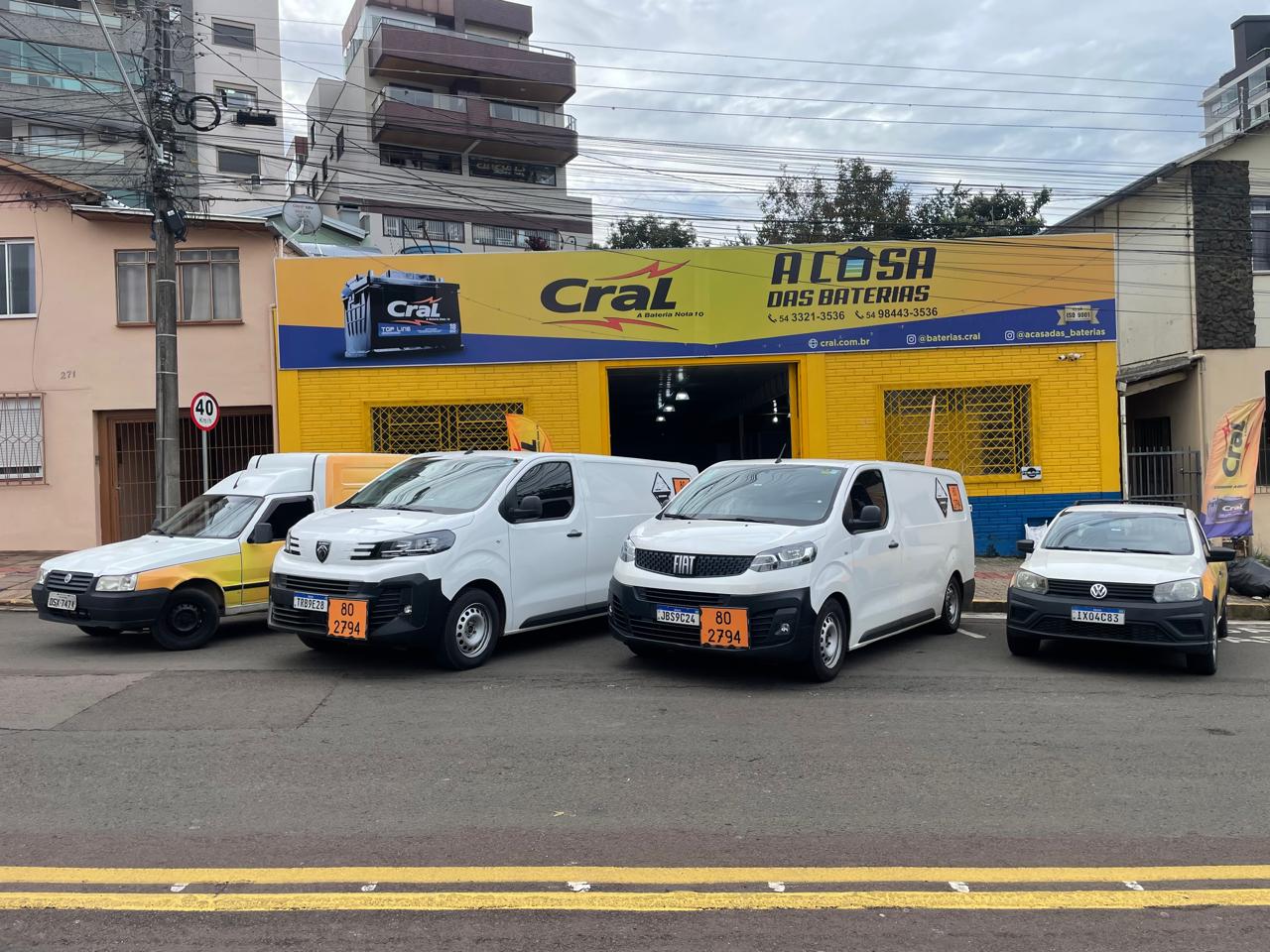 Fachada atual da loja A Casa das Baterias em Erechim